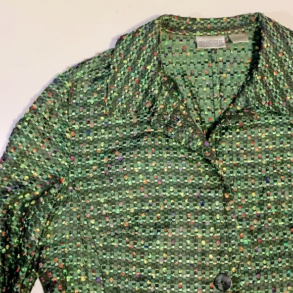 Chico’s green/multicolored blazer - Picture 3 of 10